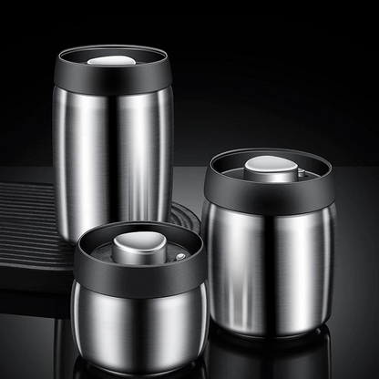 Royallure Vacuum Sealed Coffee Bean Storage Container 304 Stainless Steel Jar
