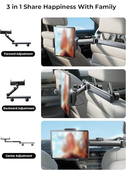 Luxora Tablet Holder for Car Headrest - 360° Rotation