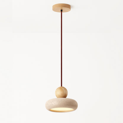 Royallure Wabi Sabi Floating Travertine Pendant Light - Modern Natural Ceiling Decor