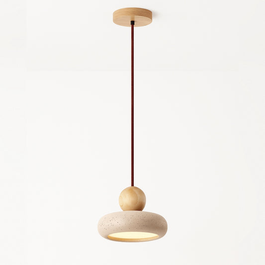 Royallure Wabi Sabi Floating Travertine Pendant Light - Modern Natural Ceiling Decor
