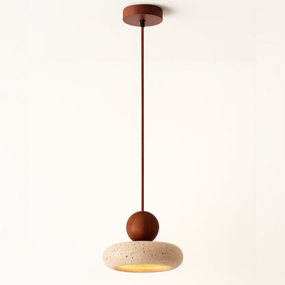 Royallure Wabi Sabi Floating Travertine Pendant Light - Modern Natural Ceiling Decor