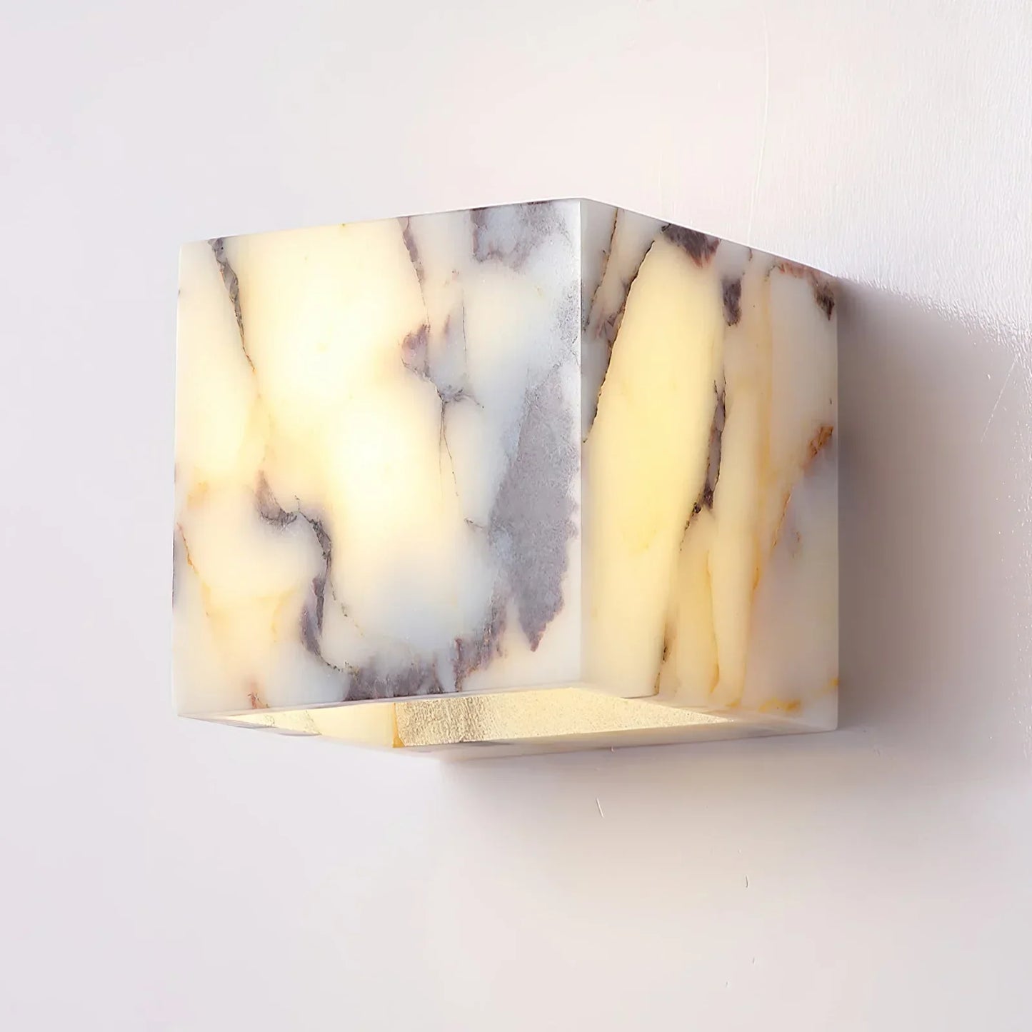 Royelux Modern Natural Marble Wall Sconce | Elegant Stone & Brass Wall Light