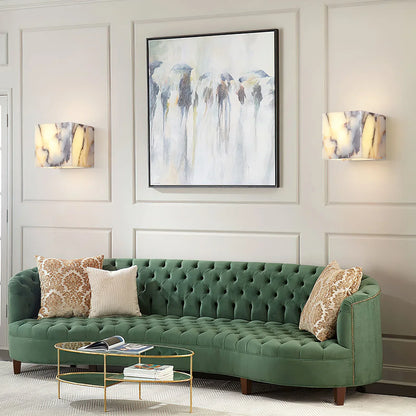 Royelux Modern Natural Marble Wall Sconce | Elegant Stone & Brass Wall Light