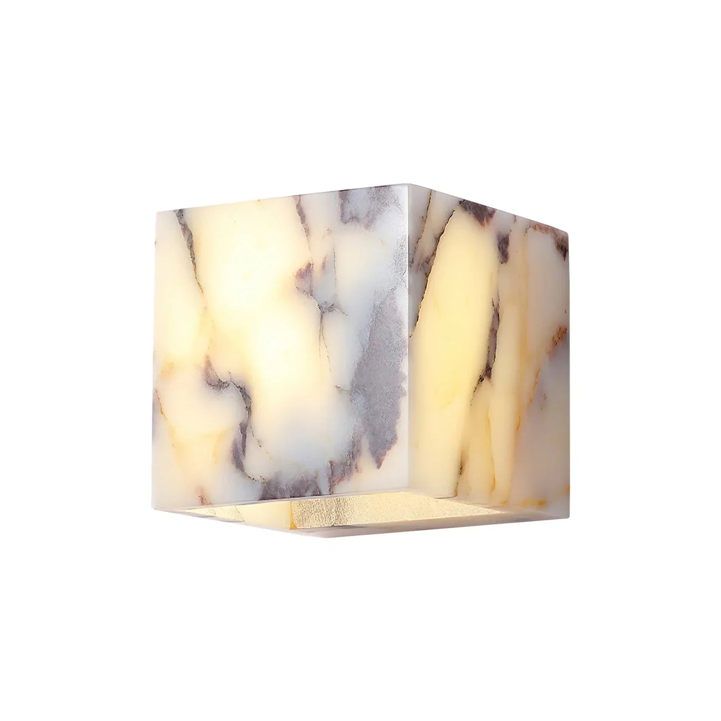 Royelux Modern Natural Marble Wall Sconce | Elegant Stone & Brass Wall Light