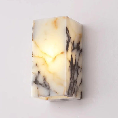 Royelux Modern Natural Marble Wall Sconce | Elegant Stone & Brass Wall Light