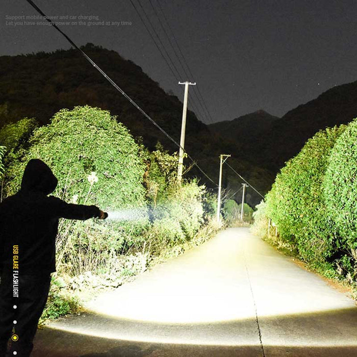 Royaleva USB Powerful Flashlight Torch with Telescopic Zoom
