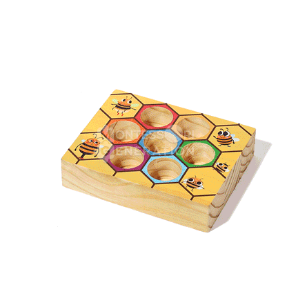 RoyaleGlow Wooden Beehive Montessori Game for Kids
