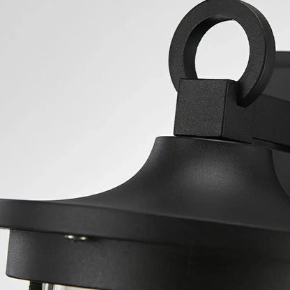 LuxRoyale Outdoor Wall Sconce Black Modern IP55 Waterproof Clear Glass Shade Lamp