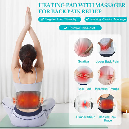 RoyaleGlow Heating Pad And Lower Back Massager 5000mAh