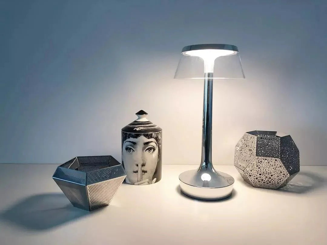 RoyaleGlow Crystal Touch LED Table Lamp – Rechargeable & Dimmable - Gold