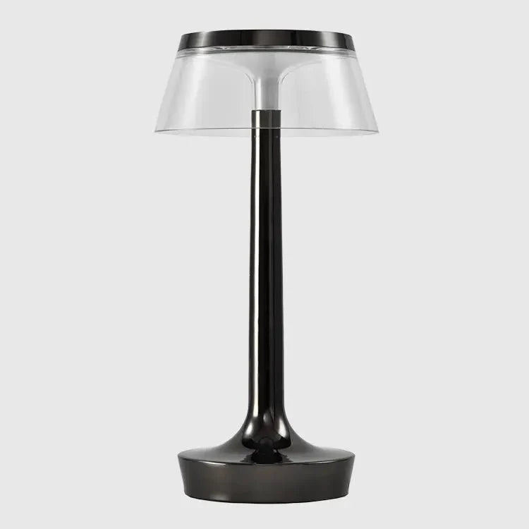 RoyaleGlow Crystal Touch LED Table Lamp – Rechargeable & Dimmable - Black
