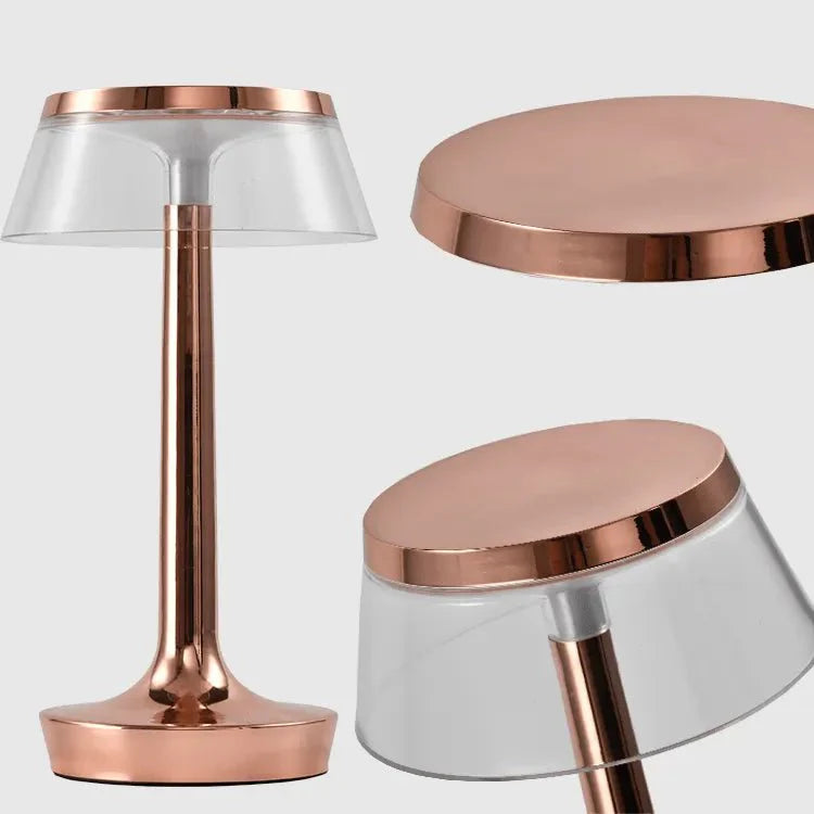 RoyaleGlow Crystal Touch LED Table Lamp – Rechargeable & Dimmable - Gold