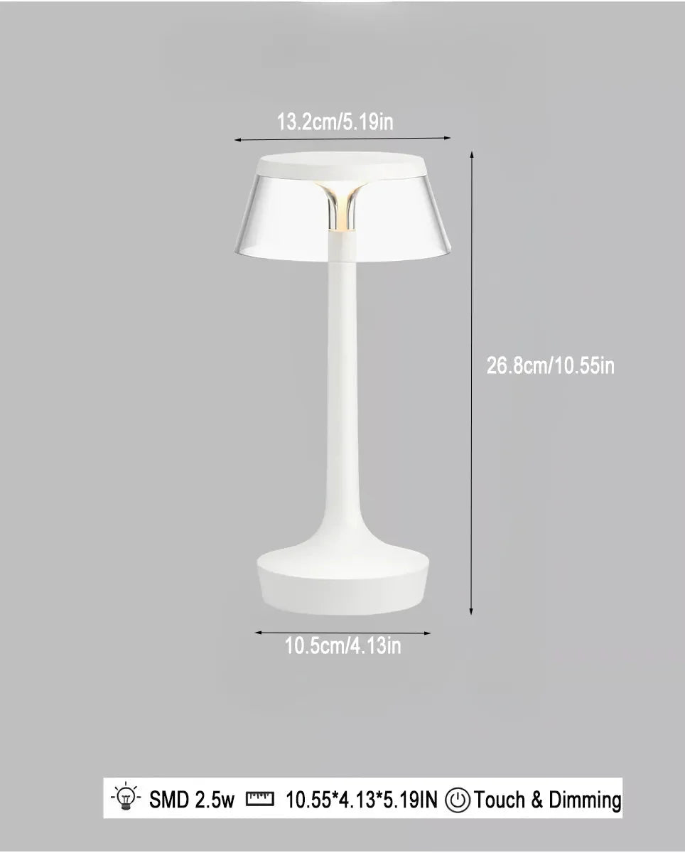 RoyaleGlow Crystal Touch LED Table Lamp – Rechargeable & Dimmable - Gold
