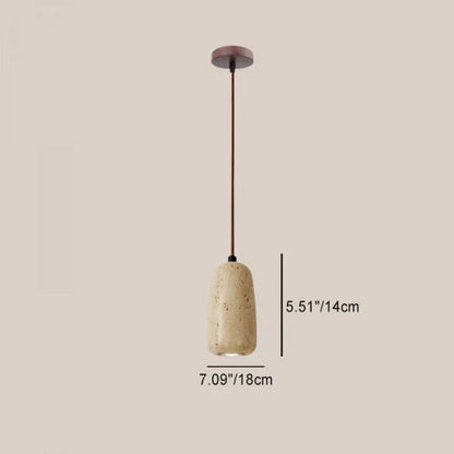 RoyaleGlow Travertine Pendant Light Minimalist Modern Cement Hanging Chandelier