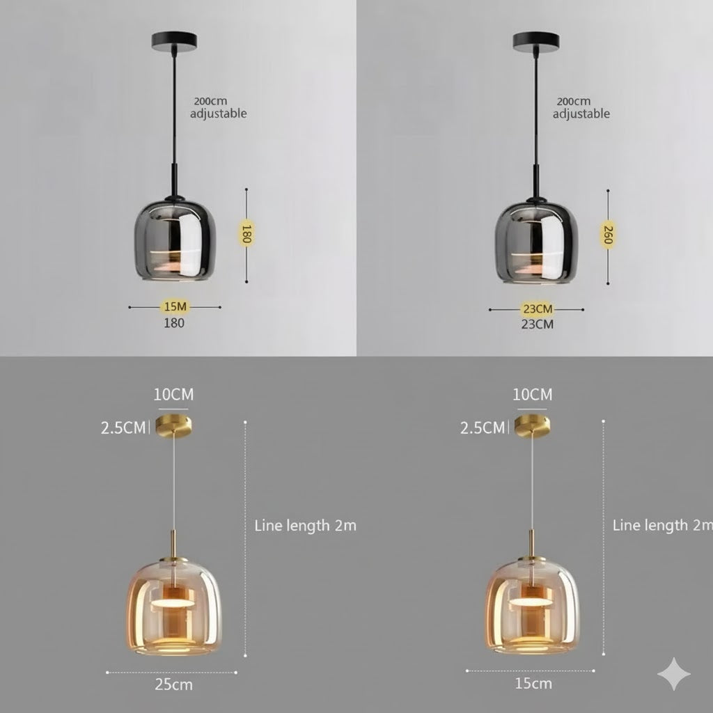 Rayvia Kitchen Pendant Light with Elegant Amber Glow for Modern Interiors