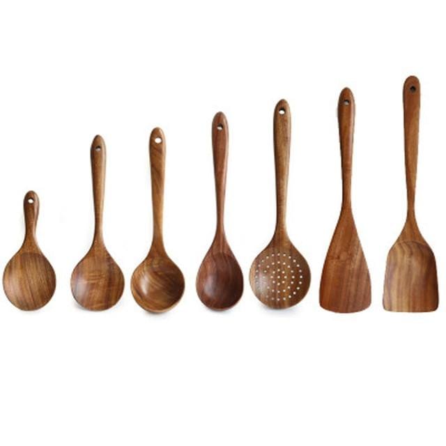 Luxora Arthur Cooking Set - Eco-Friendly Teak Wood Utensils