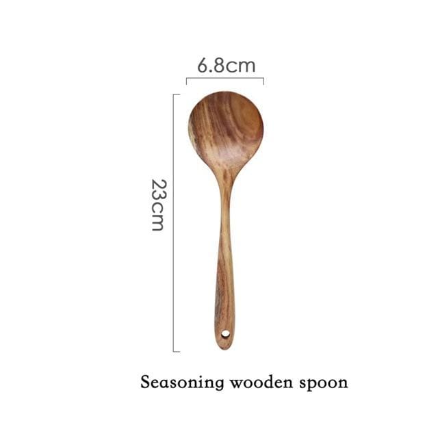 Luxora Arthur Cooking Set - Eco-Friendly Teak Wood Utensils