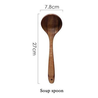 Luxora Arthur Cooking Set - Eco-Friendly Teak Wood Utensils
