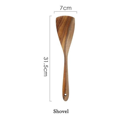 Luxora Arthur Cooking Set - Eco-Friendly Teak Wood Utensils