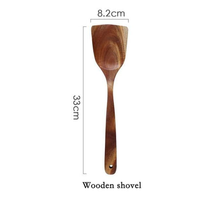 Luxora Arthur Cooking Set - Eco-Friendly Teak Wood Utensils