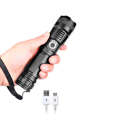 Royaleva USB Powerful Flashlight Torch with Telescopic Zoom