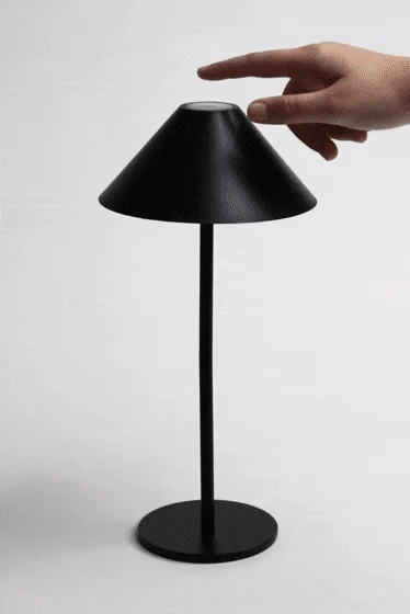 Royelux Cordless Cone Lamp - Dimmable & Waterproof - Black / Medium