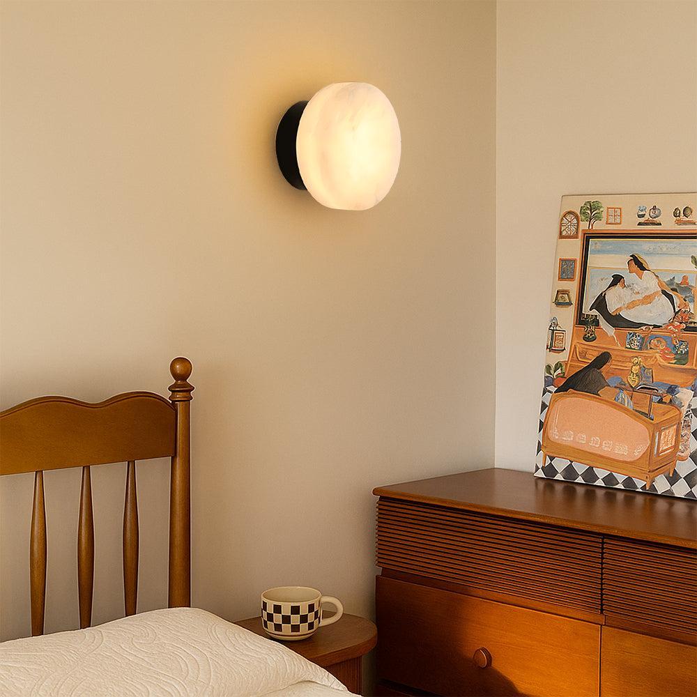 LuxRoyale Luxury Spanish Natural Marble Circular Wall Lamp