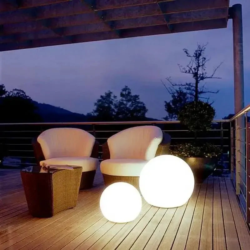 RoyaleGlow Outdoor Globe Light - Wireless, Weatherproof, 16 Colors LED Sphere light