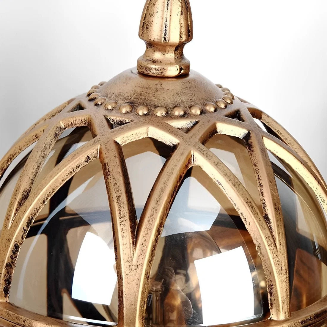 RoyaleGlow Bronze Outdoor Wall Sconce - Vintage Style Porch Light with Clear Glass Shade