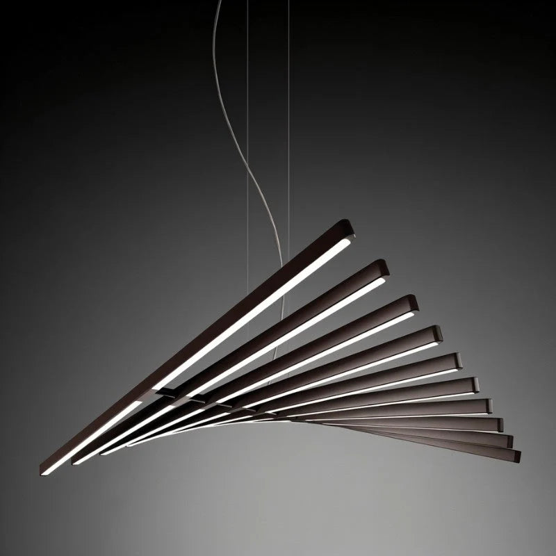 RoyaleGlow Modern LED Adjustable Wave Chandelier - Sculptural Hanging Rhythm Style Light