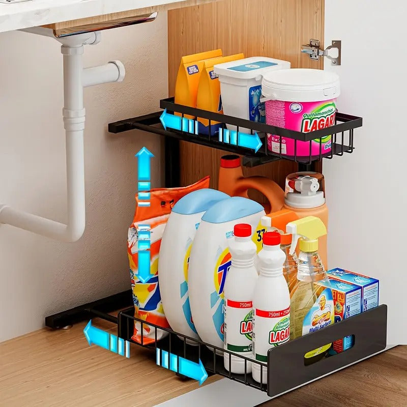 Luxora 2 Tier Slide Out Under Sink Organizer for Kitchen