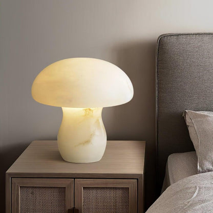 RoyaleGlow Rechargeable Alabaster Mushroom Lamp - Cordless & Dimmable LED Table Light