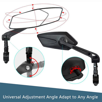 Luxora 2 Pack Bike Mirrors for Safe Riding and Clear Vision