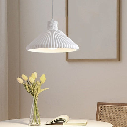 RoyaleGlow Modern Pleated Cone Pendant Light for Dining Room & Kitchen Island