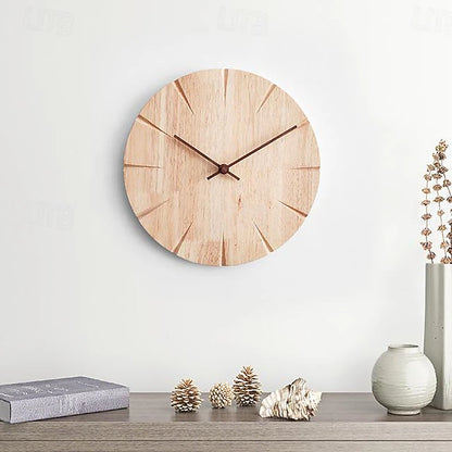 RoyaleGlow Art Wooden Wall Clock - Solid Wood Silent Creative Design for Home or Kitchen